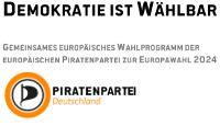 Teaser für das gemeinsame europäische Wahlprogramm der europäischen Piratenparteien zur Europawahl 2024.