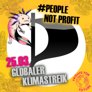 Verschmelzung des „Piraten“-Logos mit dem #PeopleNotProfit-Logo.